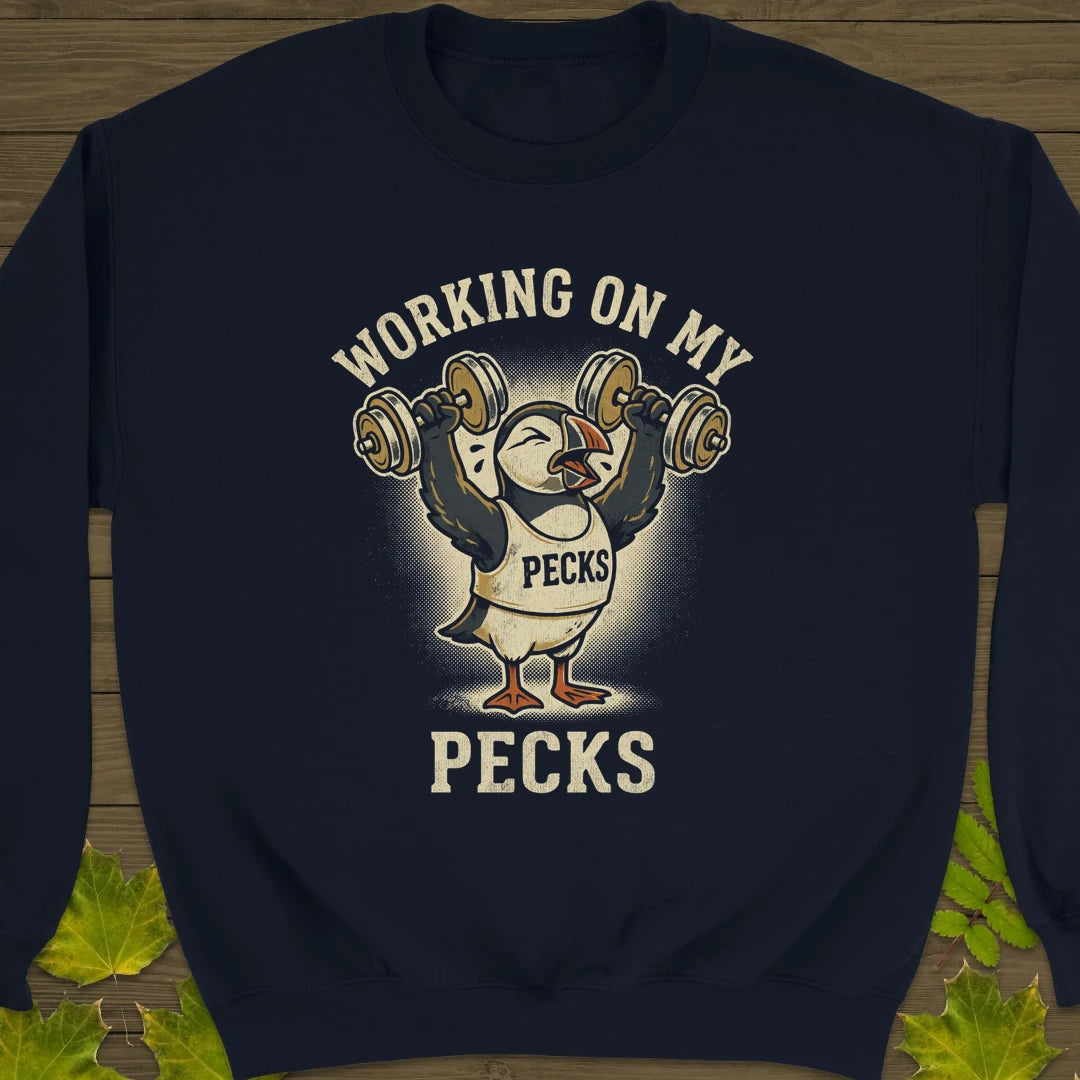 Working My Pecks Sweatshirt Navy