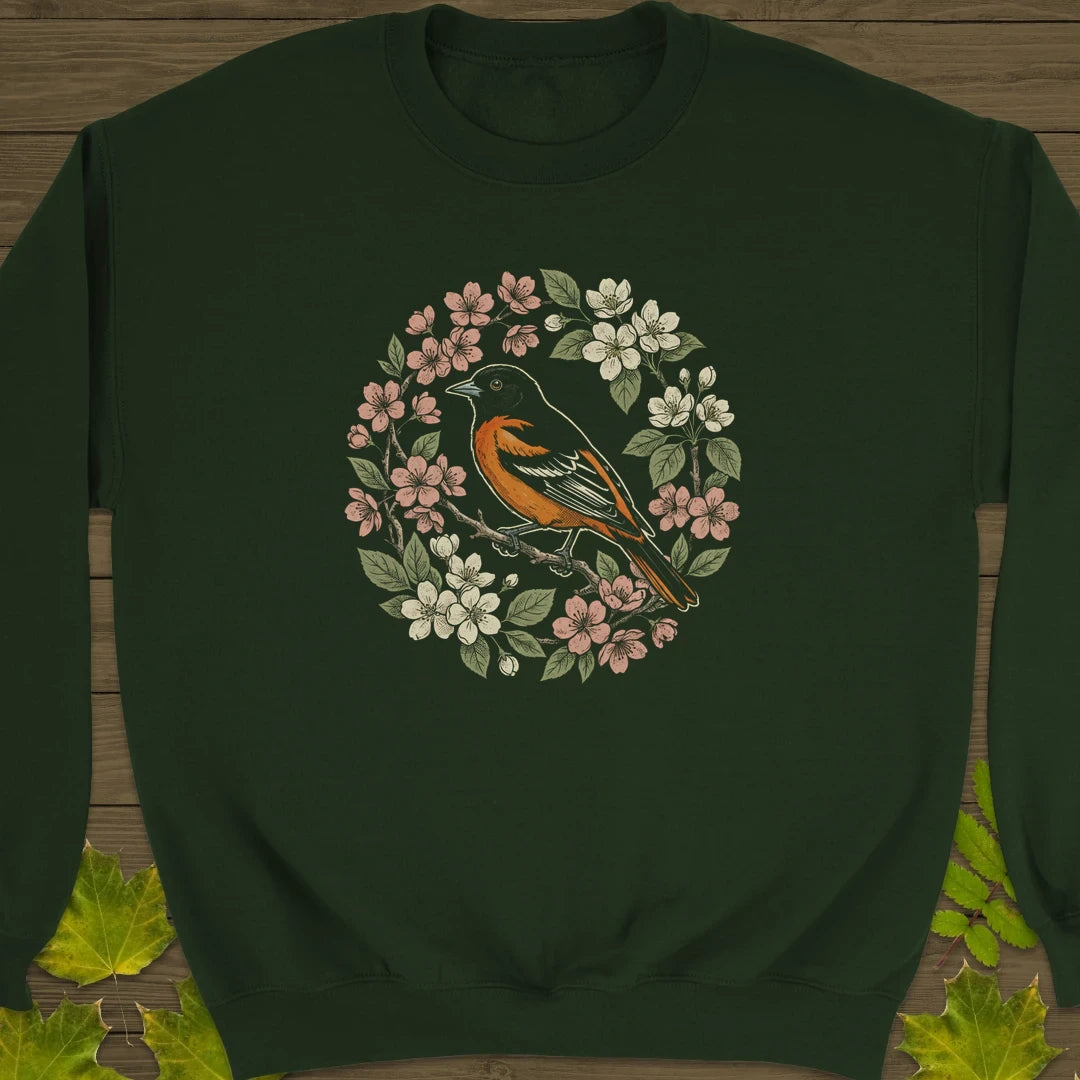 Baltimore Bloom Sweatshirt Forest Green