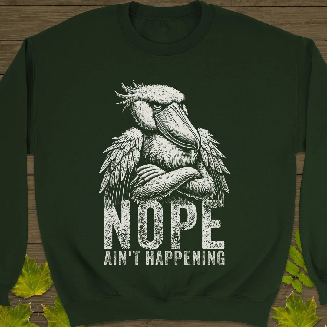 Nope Stork Sweatshirt Forest Green