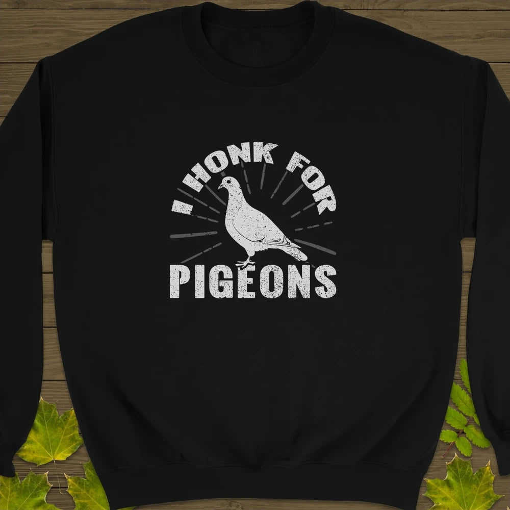 Honk For Pigeons Crewneck Sweatshirt Black