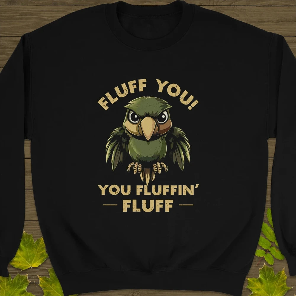 Fluff You Parrot Crewneck Sweatshirt Black
