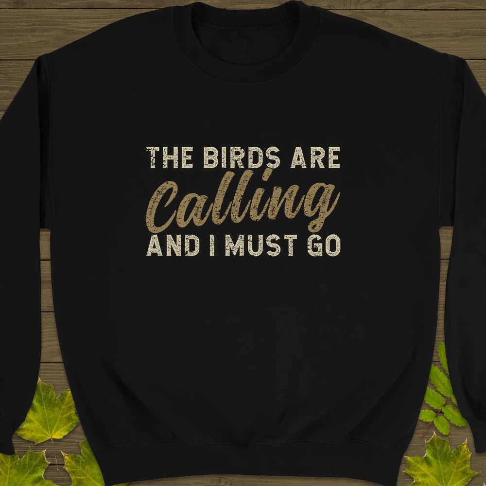 Birds Are Calling Crewneck Sweatshirt Black