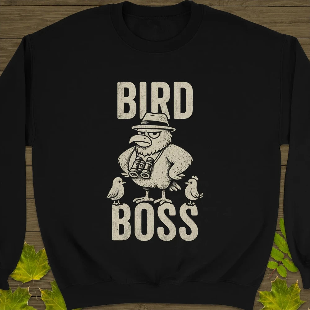 Bird Boss Crewneck Sweatshirt Black