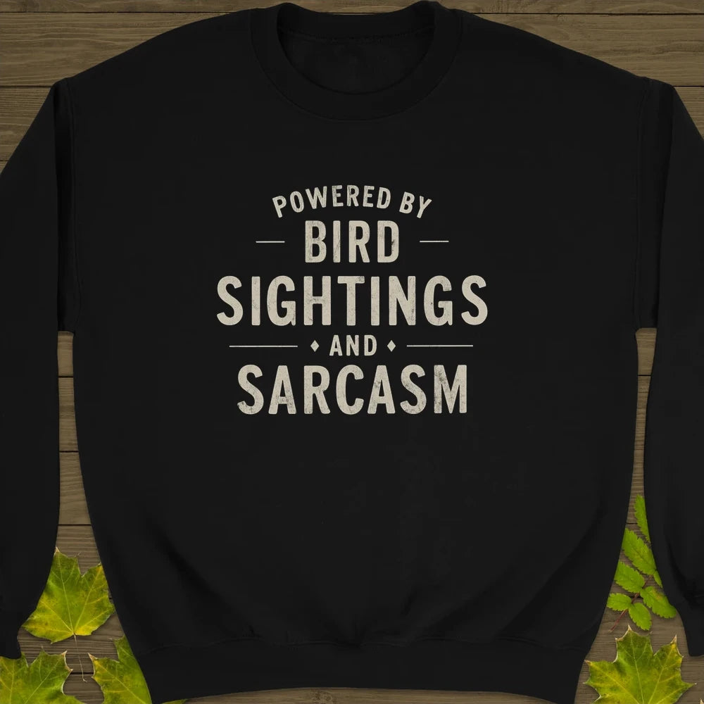 Birds and Sarcasm Crewneck Sweatshirt Black
