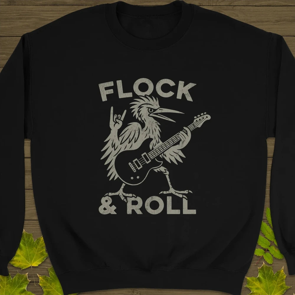 Flock & Roll Crewneck Sweatshirt Black