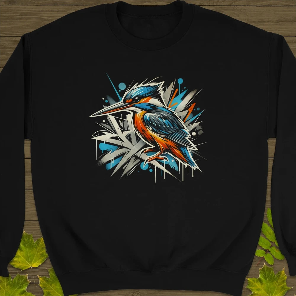 Urban Wildlife Kingfisher Crewneck Sweatshirt Black