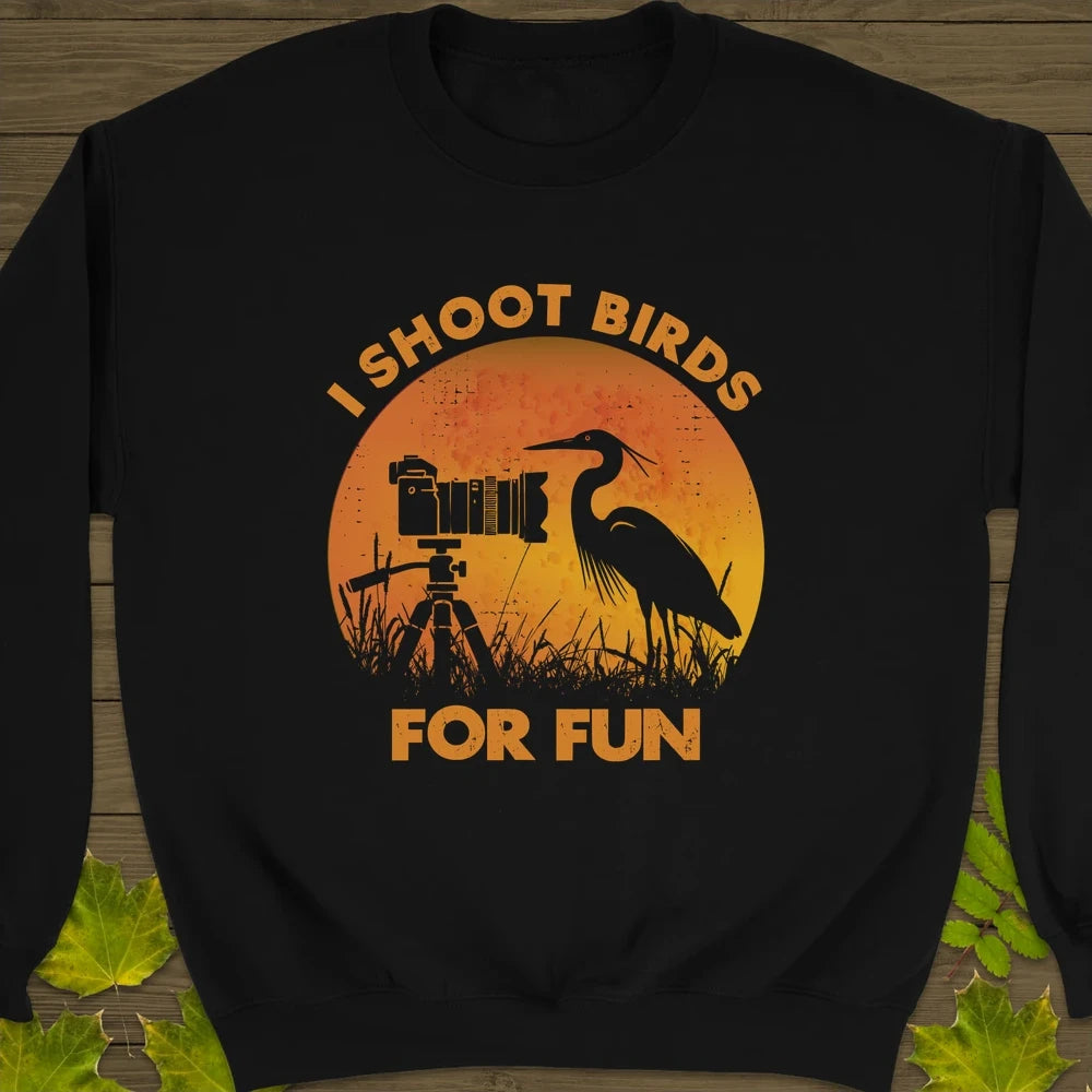 I Shoot Birds Crewneck Sweatshirt Black