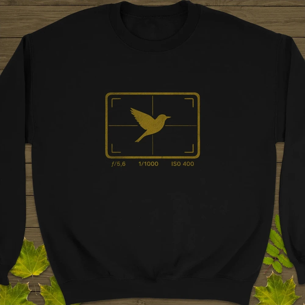 ISO 400 Bird Photography Crewneck Sweatshirt Black
