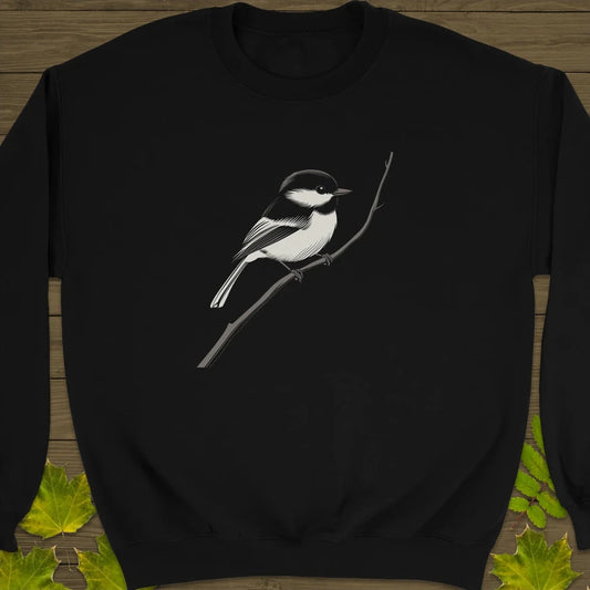 Black-Capped Chickadee Crewneck Sweatshirt Black