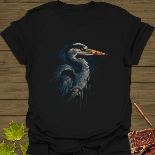 Great Blue Heron Art T-Shirt - Black