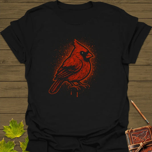 Northern Cardinal Art T-Shirt Black