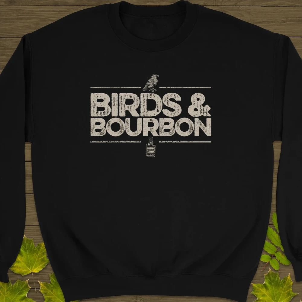 Birds & Bourbon Crewneck Sweatshirt Black