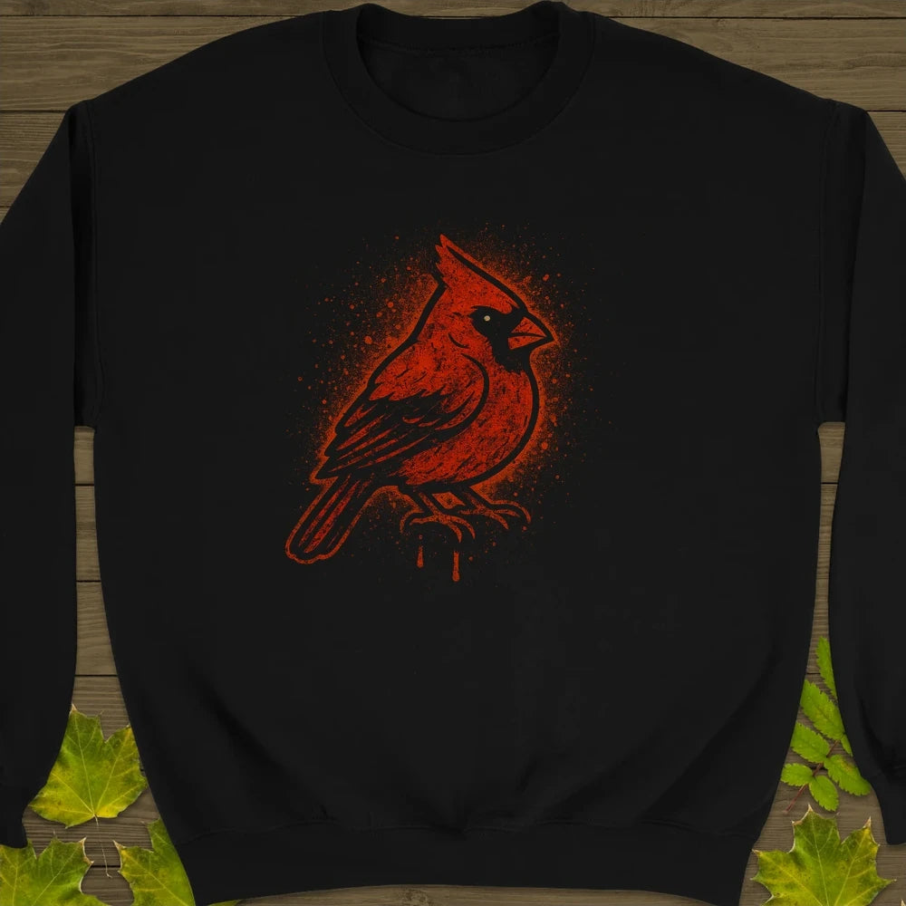Northern Cardinal Art Crewneck Sweatshirt Black