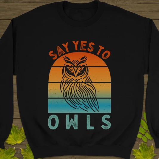 Yes To Owls Crewneck Sweatshirt Black