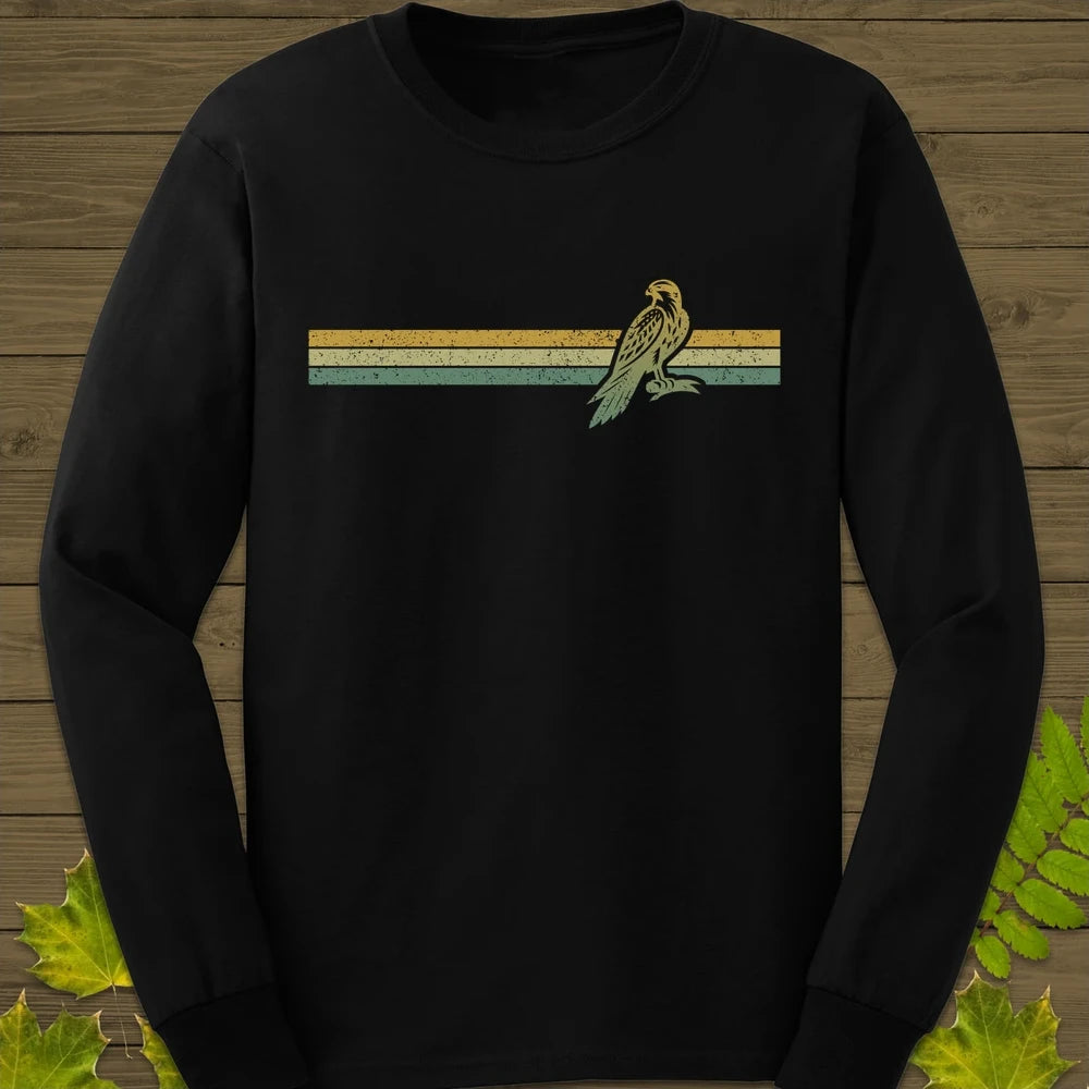 Retro Stripe Falcon Long Sleeve Black