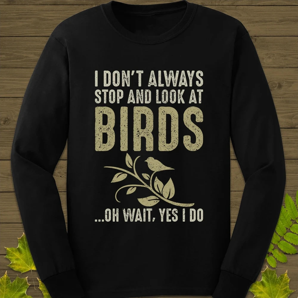 Stop For Birds Long Sleeve Black