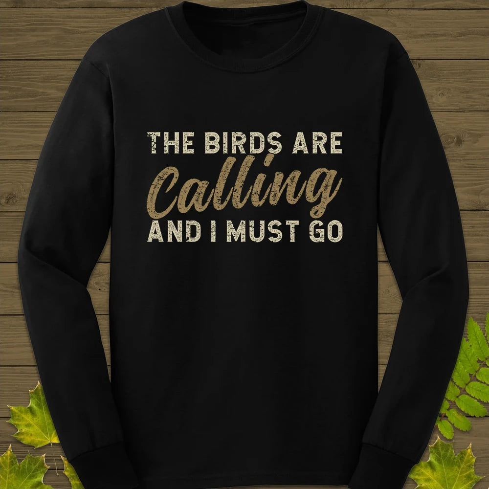 Birds Are Calling Long Sleeve Black