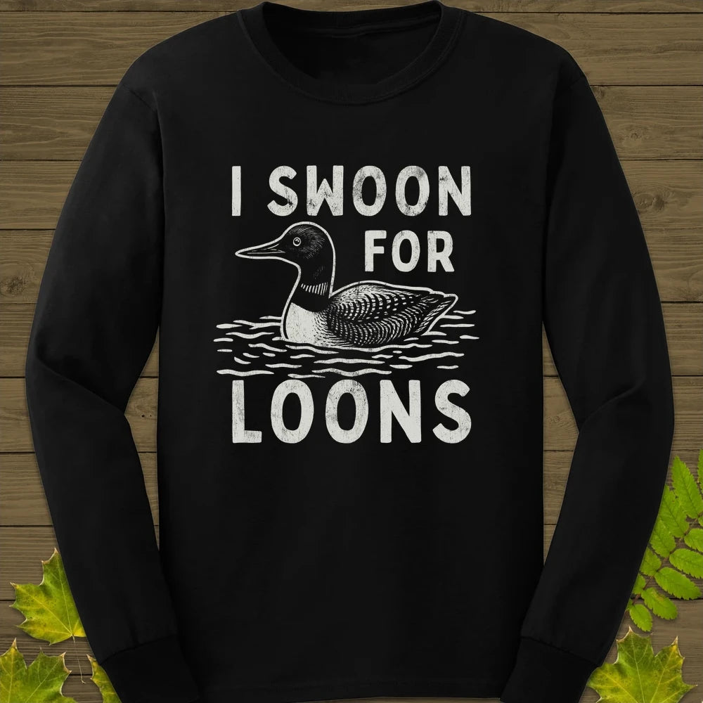 Swoon For Loons Long Sleeve Black