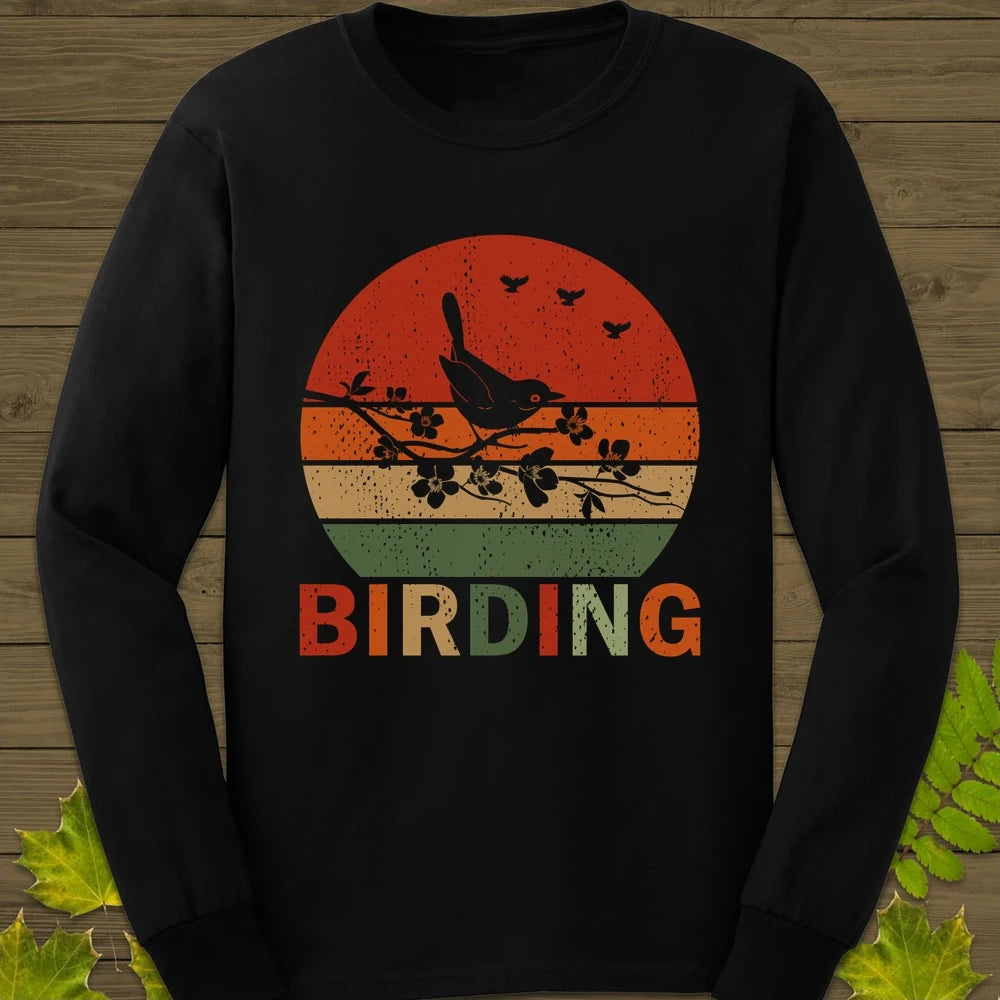 Birding Sunset Long Sleeve Black