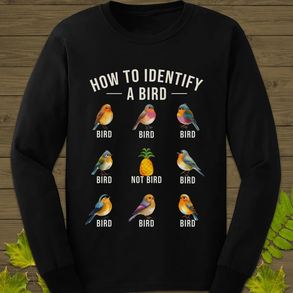 Identify A Bird Long Sleeve Black