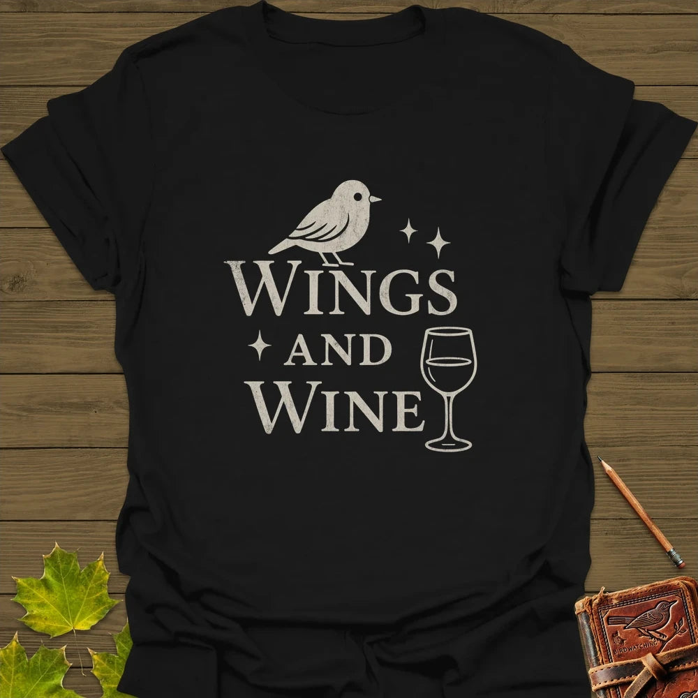 Wings and Wine T-Shirt Black