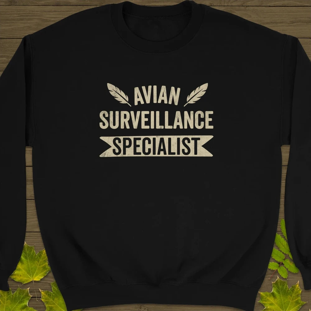 Avian Surveillance Crewneck Sweatshirt Black