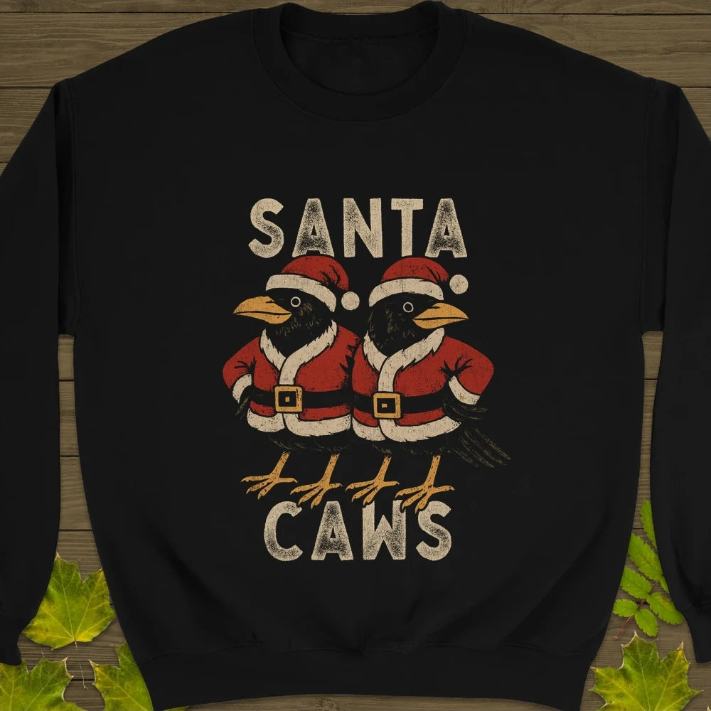Santa Caws Crewneck Sweatshirt Black
