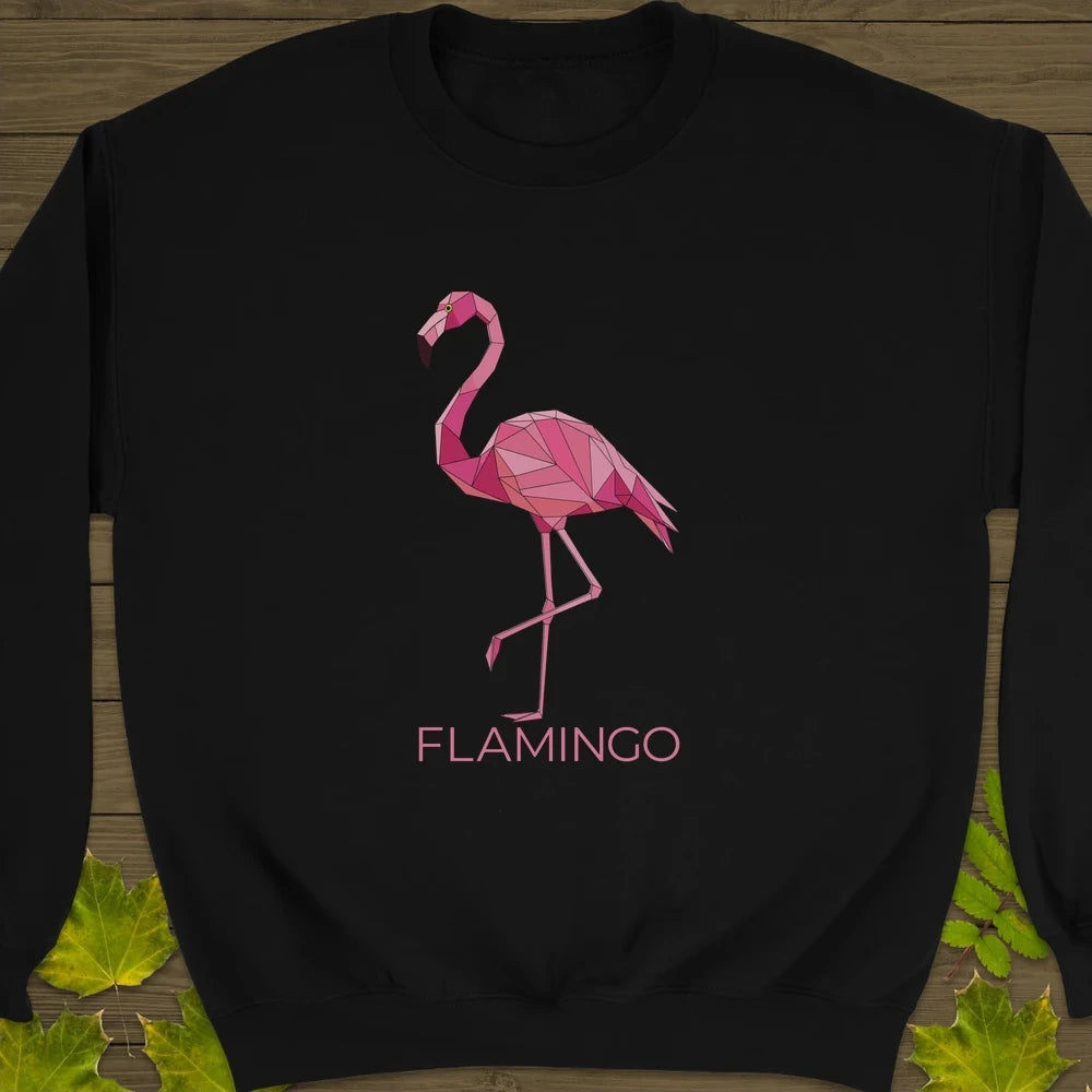 Flamingo Flair Crewneck Sweatshirt Black