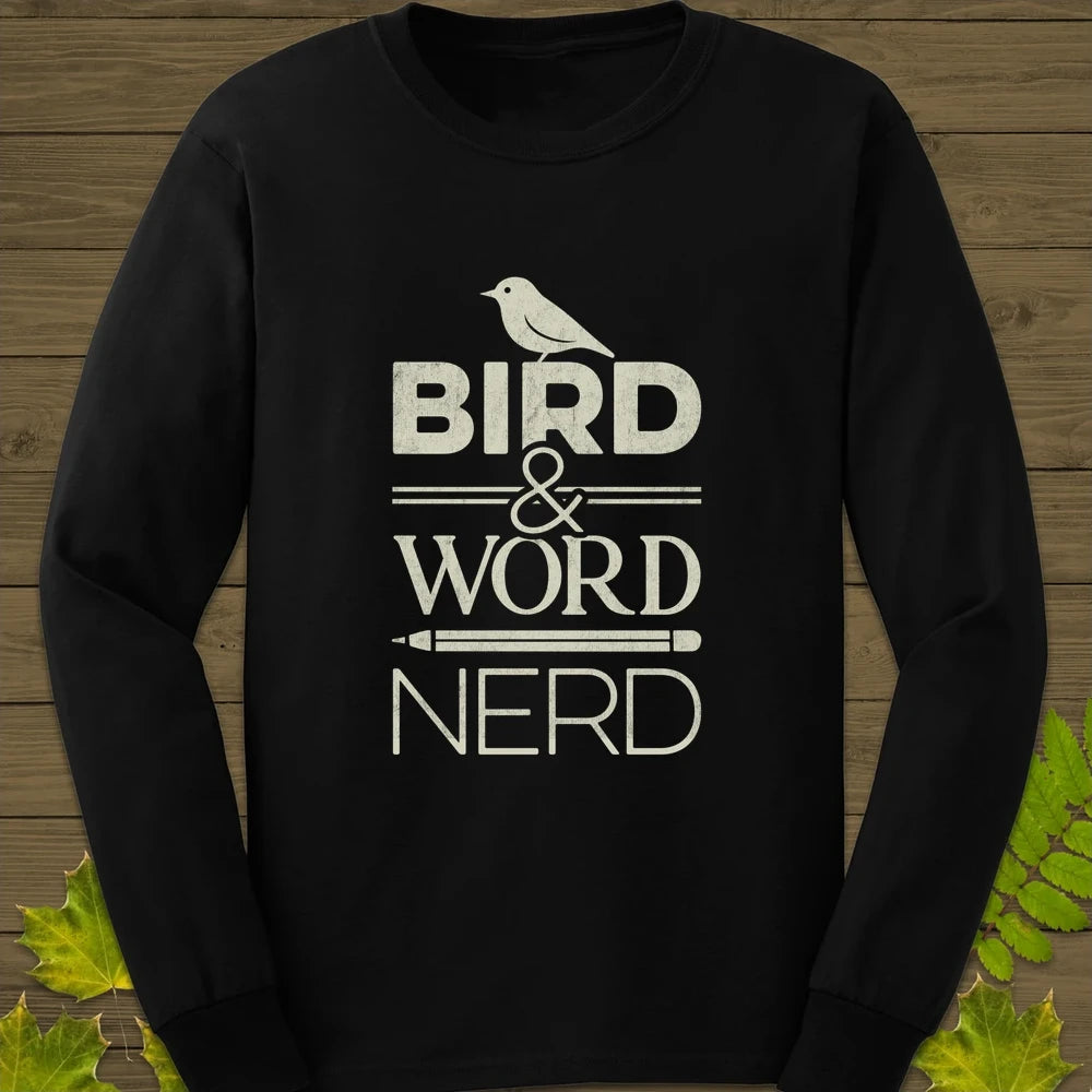 Bird Word Nerd Long Sleeve Black