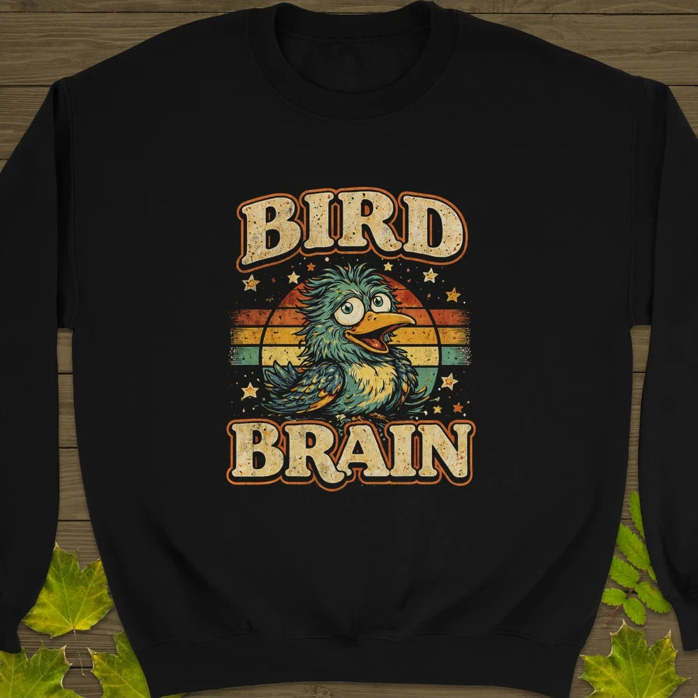 Bird Brain Crewneck Sweatshirt - Black