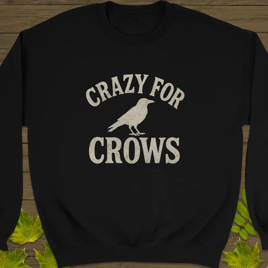 Crazy For Crows Crewneck Sweatshirt Black