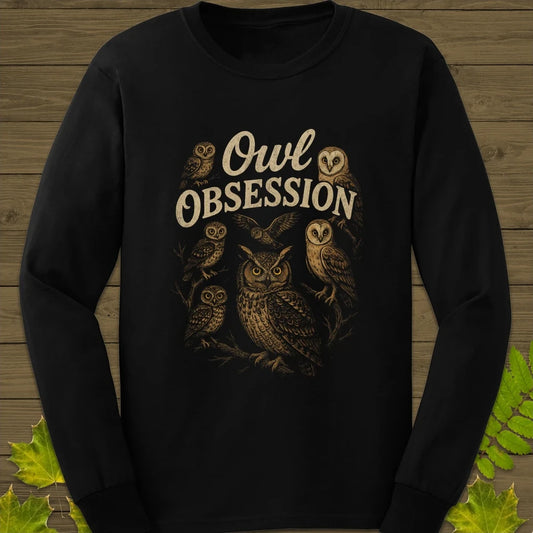 Owl Obsession Long Sleeve Black