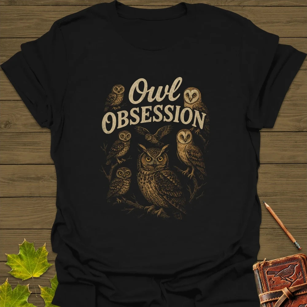 Owl Obsession T-Shirt Black
