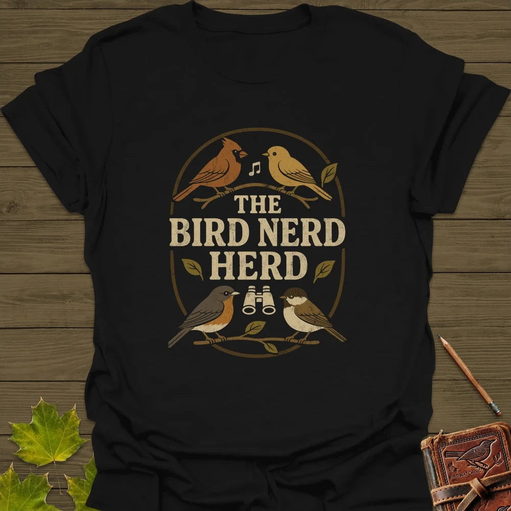 Bird Nerd Herd T-Shirt Black