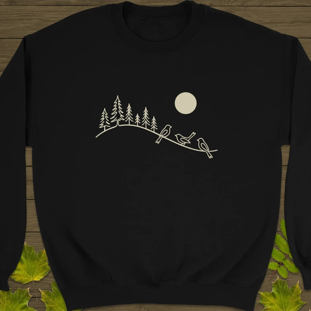 Serene Forest Sweatshirt Black