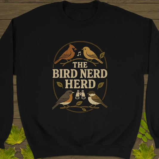 Bird Nerd Herd Sweatshirt Black