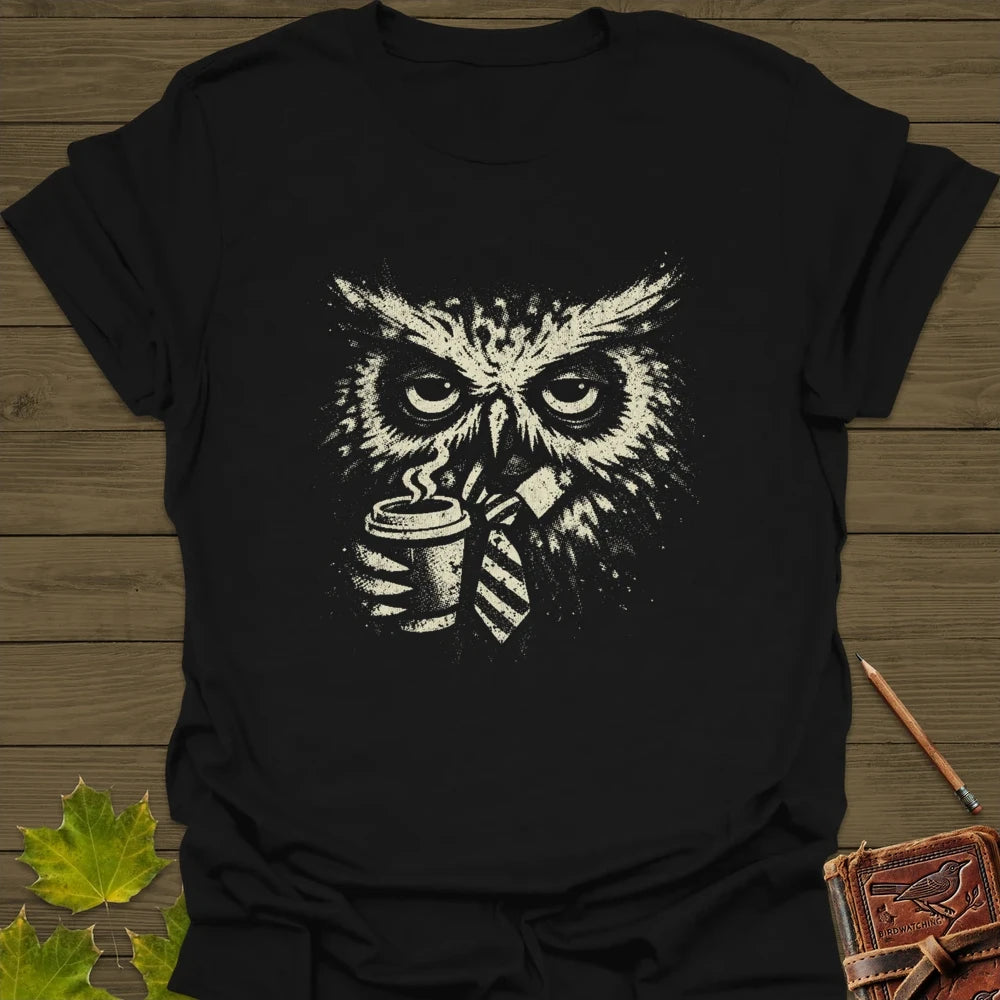 Office Owl T-Shirt Black