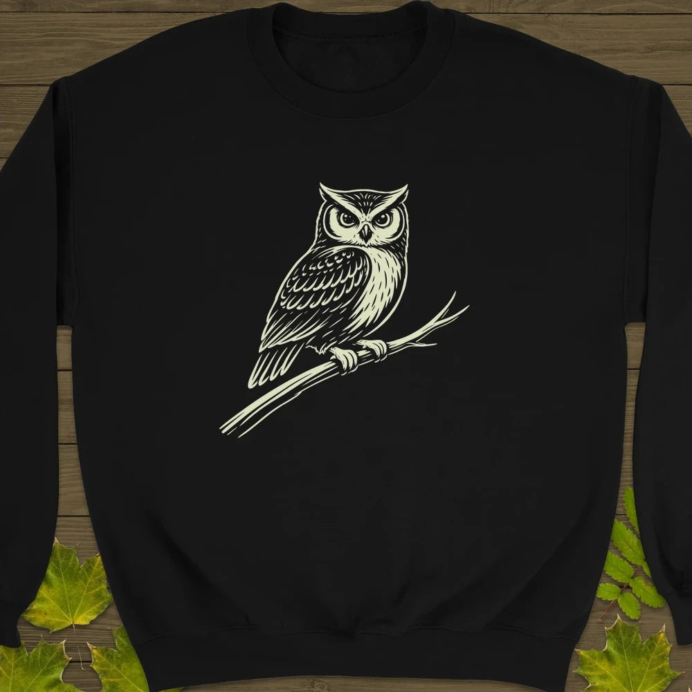 Silent Watcher Owl Sweatshirt Black