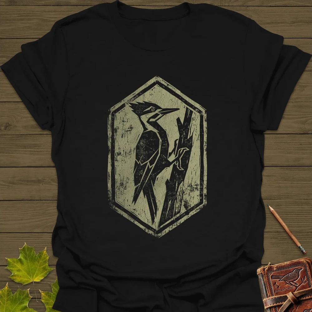 Woodpecker Silhouette T-Shirt Black