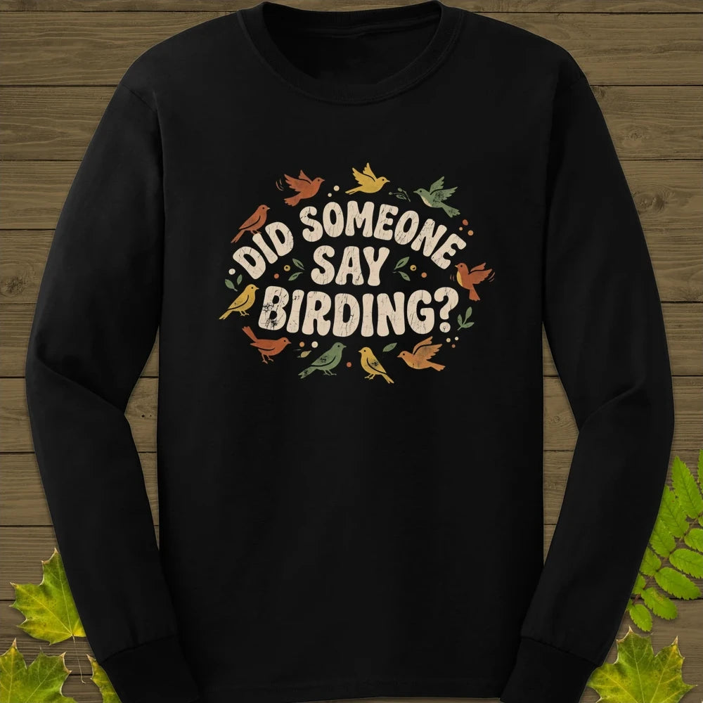 Say Birding Long Sleeve Black