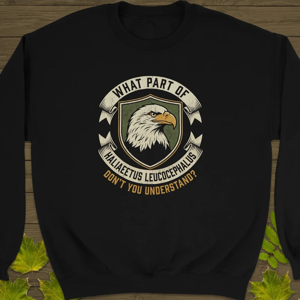 Nerdy Bald Eagle Sweatshirt Black
