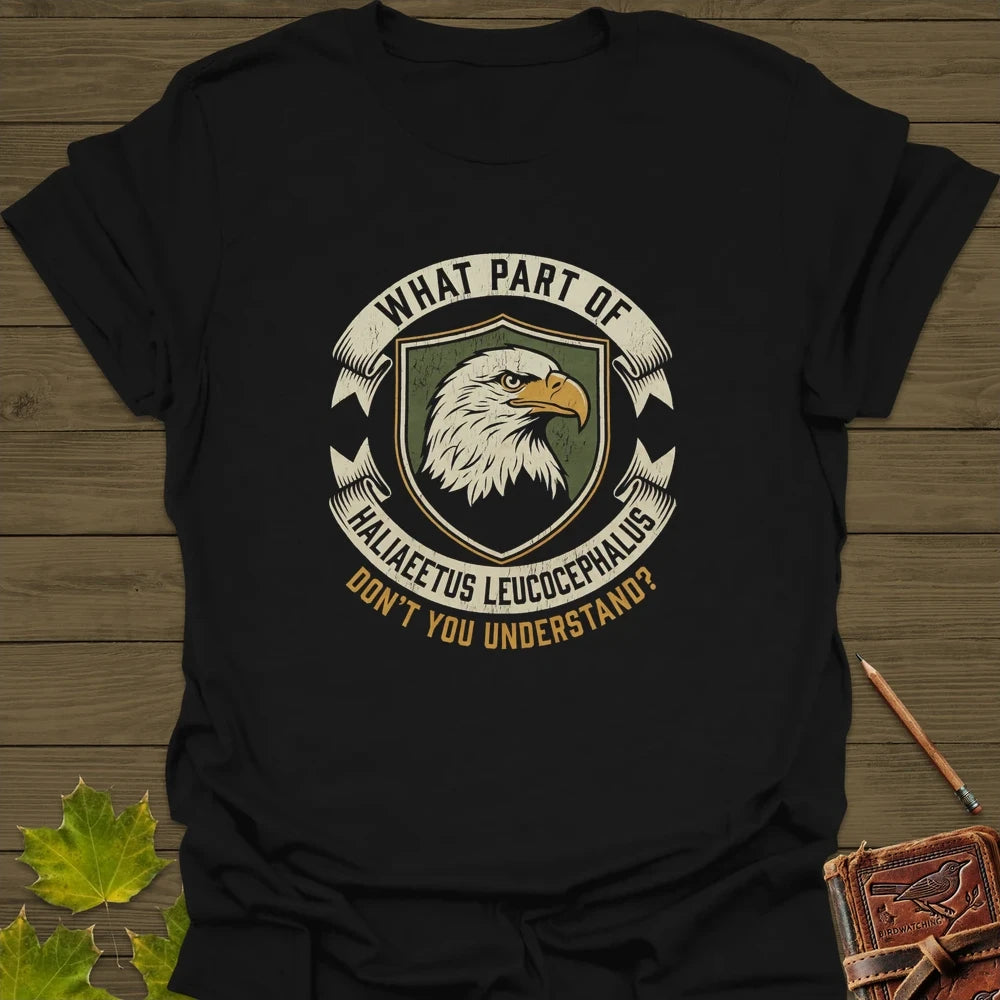 Nerdy Bald Eagle T-Shirt Black