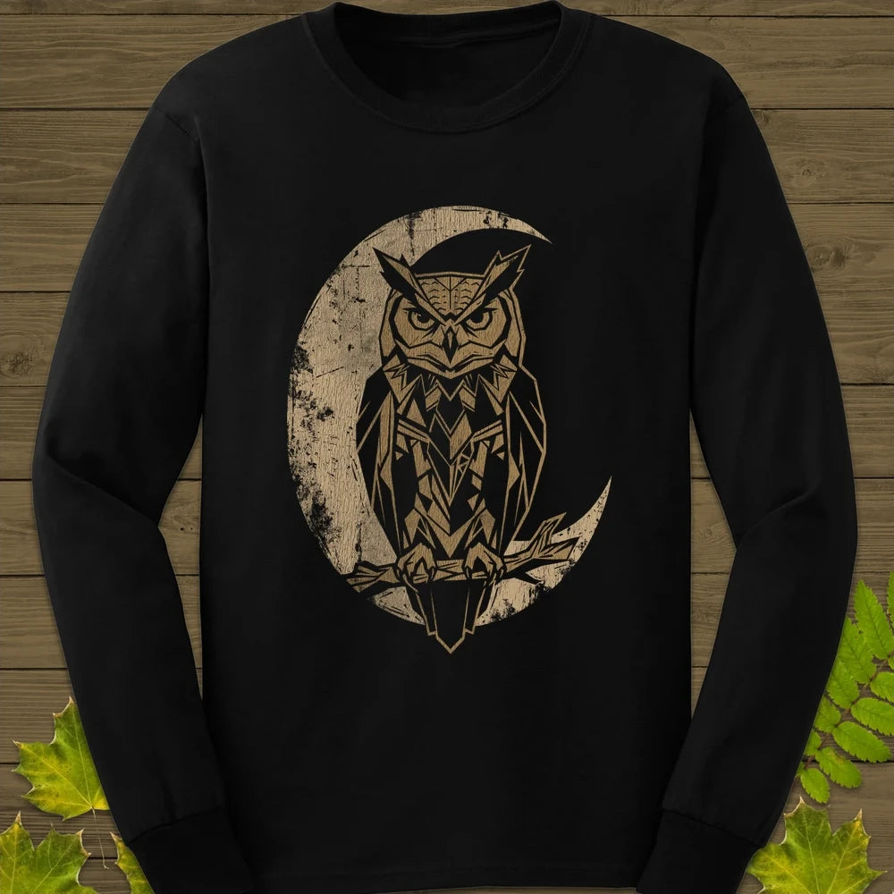 Lunar Owl Long Sleeve Black