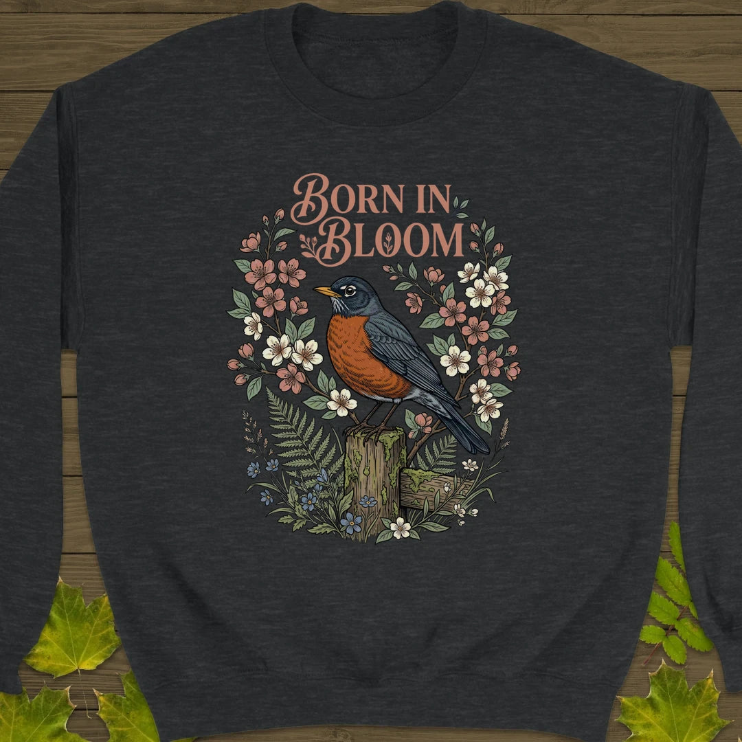 Born In Bloom Sweatshirt Dark Heather