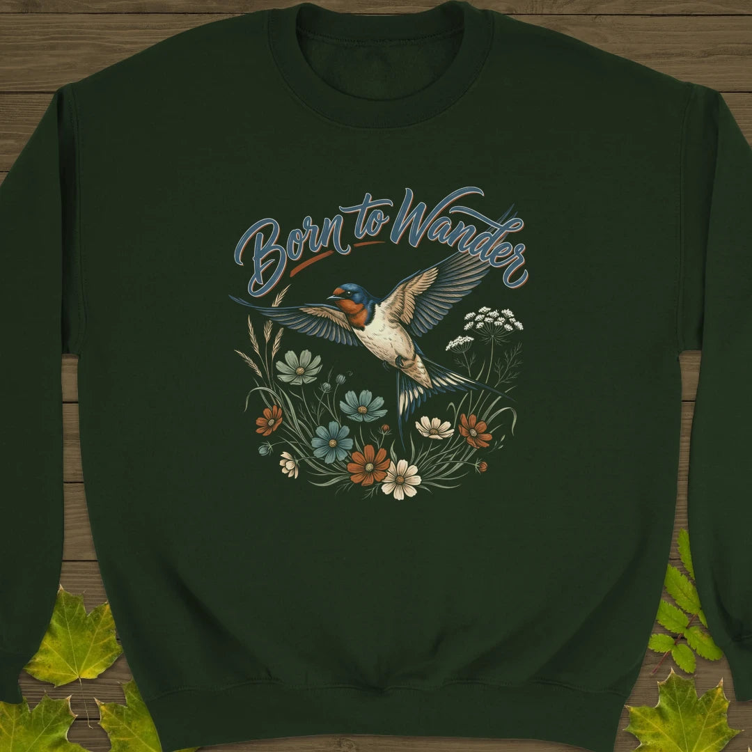 Born To Wander Sweatshirt Forest Green
