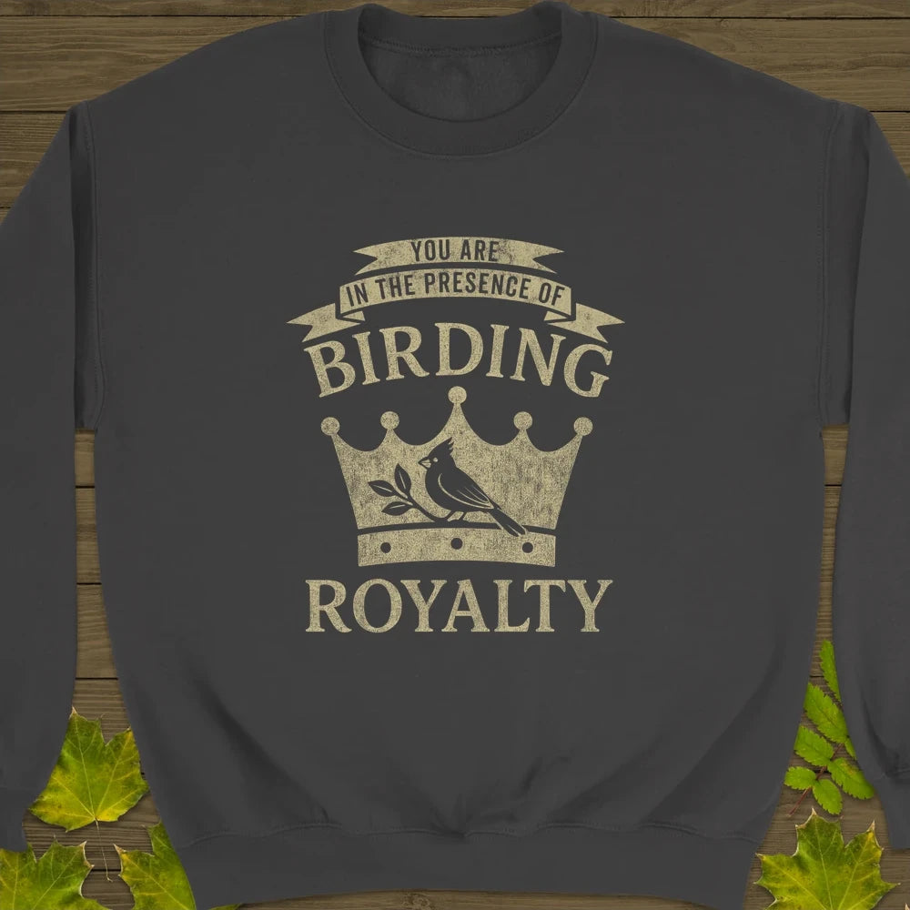 Birding Royalty Crewneck Sweatshirt Charcoal