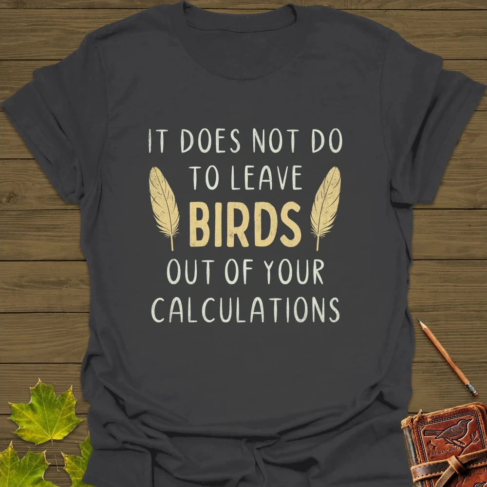 Bird Calculations T-Shirt Charcoal