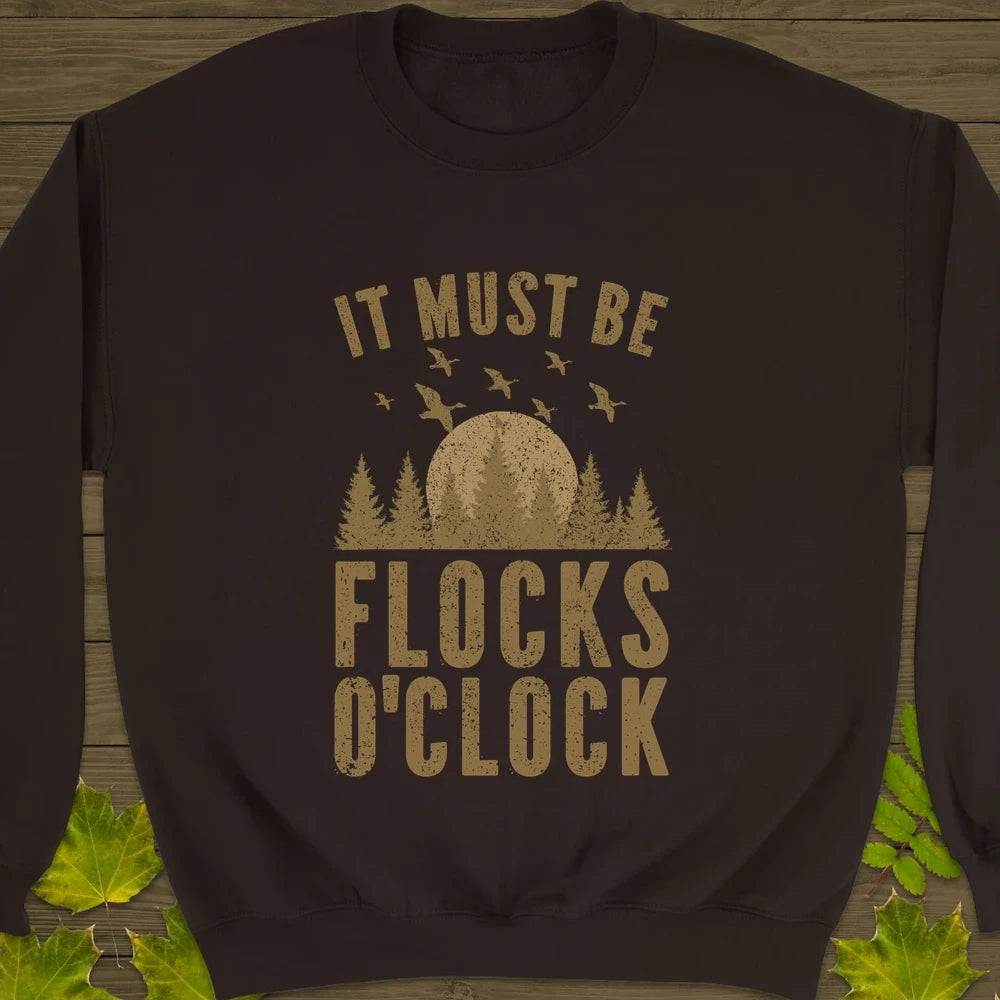 Flocks O'Clock Crewneck Sweatshirt Dark Chocolate