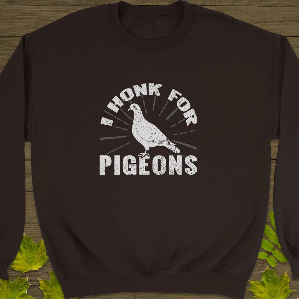 Honk For Pigeons Crewneck Sweatshirt Dark Chocolate