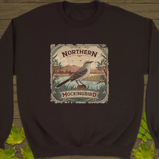 Mockingbird Melody Poster Crewneck Sweatshirt Dark Chocolate